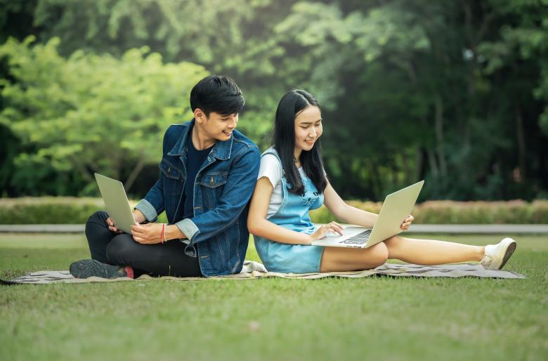 Free stock image of Couple Using Laptop created by Pixabay