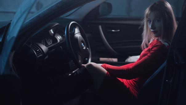 Free Stock Photo of Girl in the Car