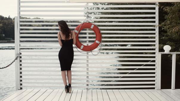 Free Stock Photo of Girl Wearing Black Dress