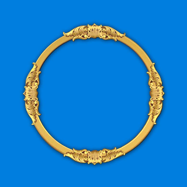 Free stock image of Round Golden Frame created by Pixabay