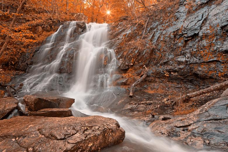 Free stock image of Amber Sun Waterfall - HDR created by Nicolas Raymond