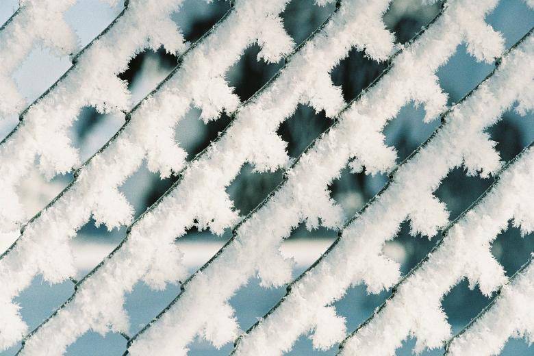 Free stock image of Hoarfrost on the Fence created by Pixabay