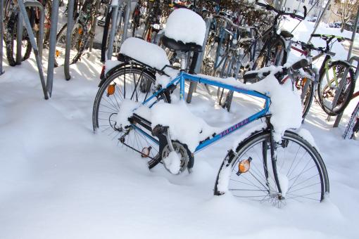 Free Stock Photo of Frozen Cycle Stand