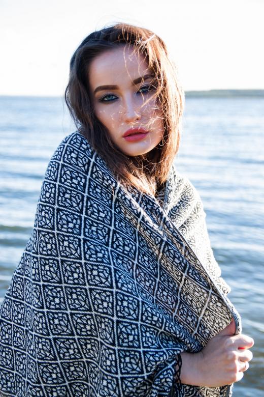 Free stock image of Woman on the Beach created by Pixabay