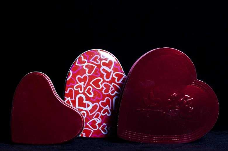 Free stock image of Heart Shaped Gift Boxes on Black created by Geoffrey Whiteway
