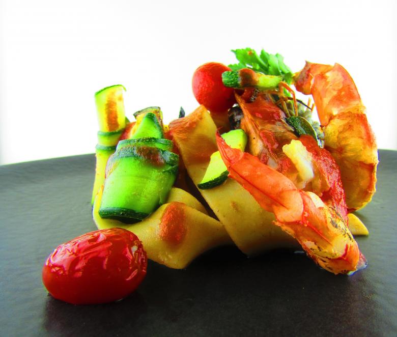 Free stock image of Pasta Prawns Zucchini created by franco battisti