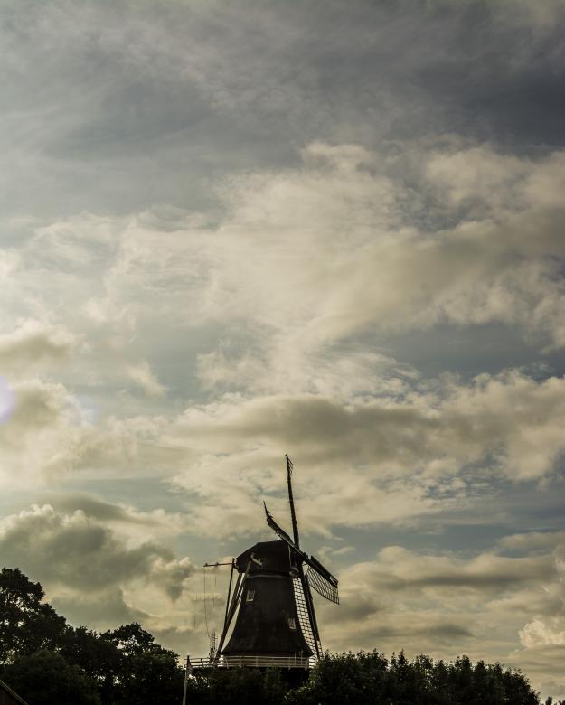 Free stock image of Dutch Corn Mill Against the Sky created by W. Brandsma