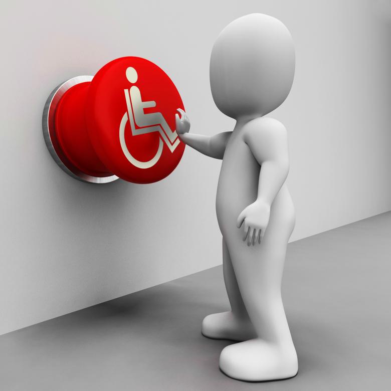 Free stock image of Wheel Chair Button Shows Physical Disability And Immobility created by Stuart Miles