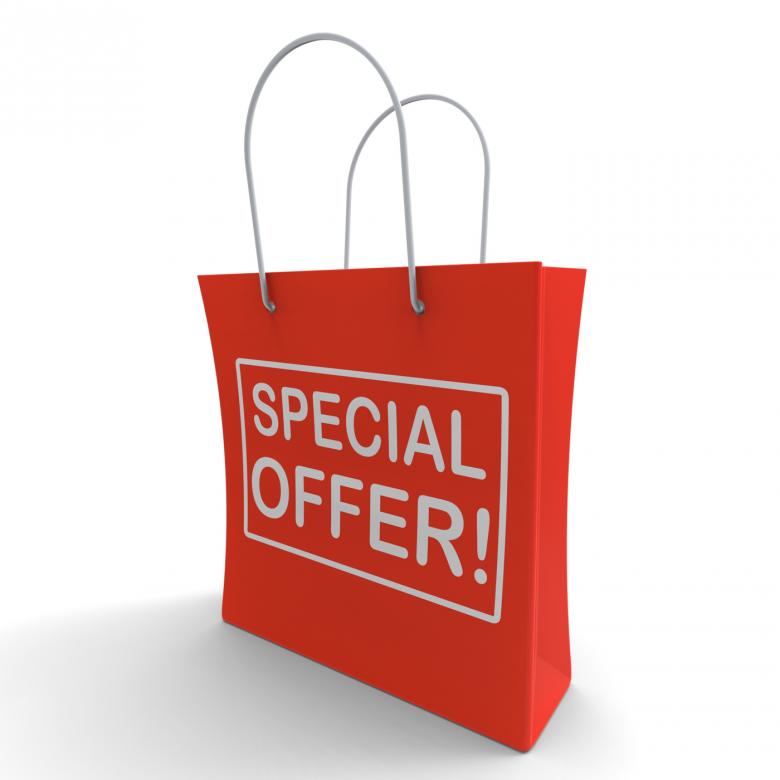 Free stock image of Special Offer Shopping Bag Shows Bargain created by Stuart Miles