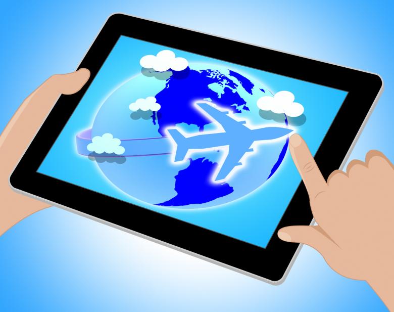Free stock image of Flights Global Means Travel Guide And Worldly Tablet created by Stuart Miles