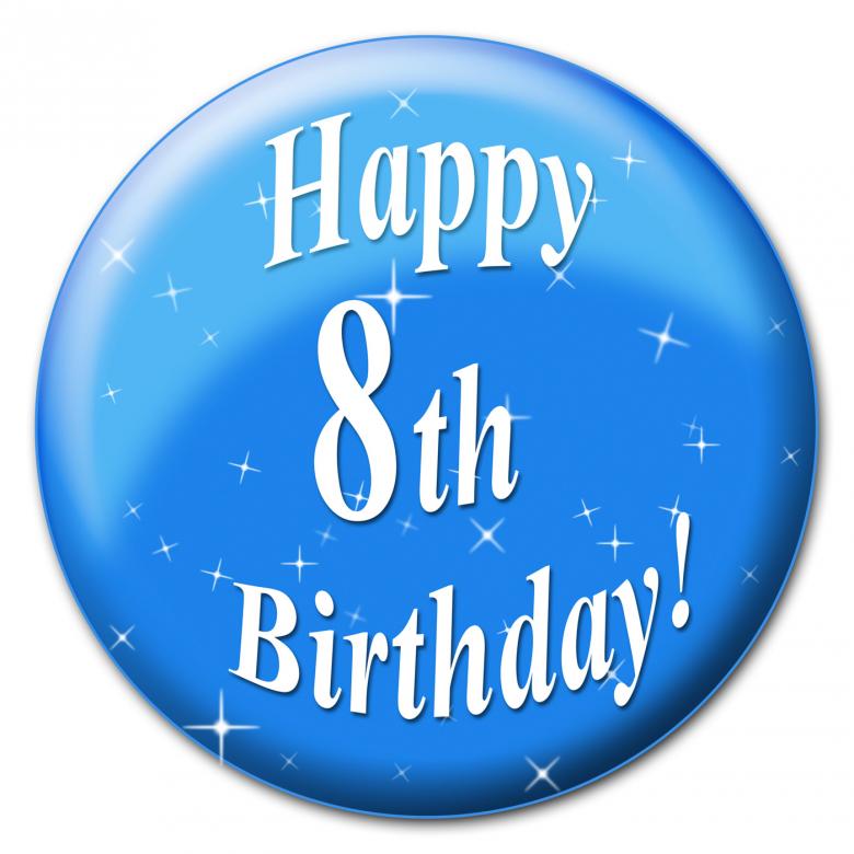 Free stock image of Happy Eighth Birthday Represents Congratulation Congratulations And Ce created by Stuart Miles