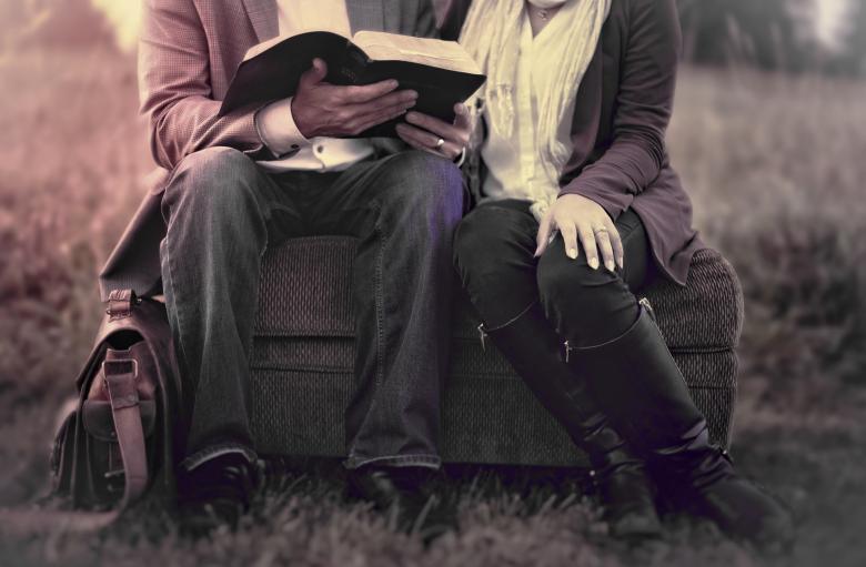 Free stock image of Couple in Love Reading Outdoors - Washed-out Effect created by Jack Moreh