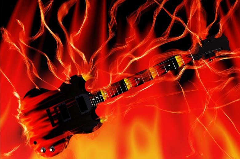 Free stock image of Guitar in Flames created by bykst