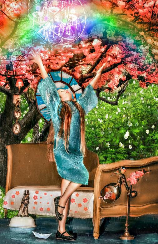 Free stock image of Lady in Spring created by Pixabay