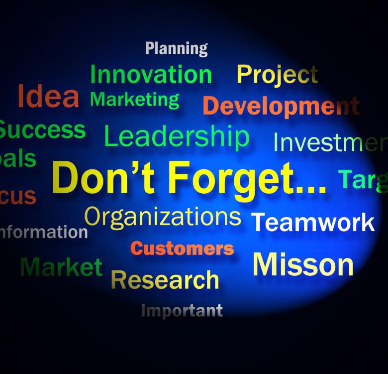 Free stock image of Dont Forget Words Shows Remembering Business Components created by Stuart Miles