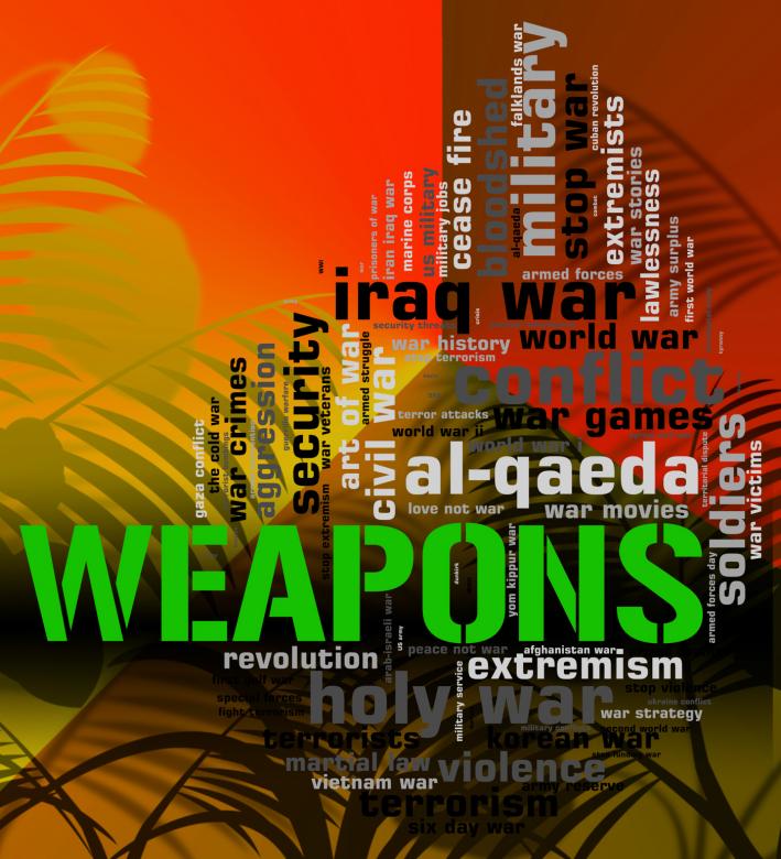 Free stock image of Weapons  and War Wordcloud created by Stuart Miles