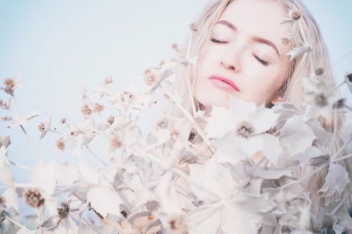 Girl with Wild Flowes - Free Stock Photo