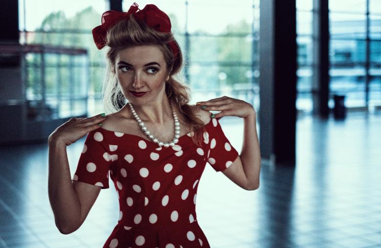 Free stock image of Lady in Red created by Pixabay