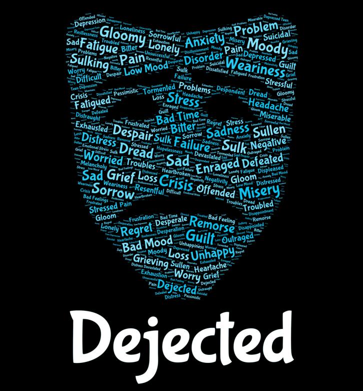Free stock image of Dejected Word Represents Wordclouds Disconsolate And Unhappy created by Stuart Miles