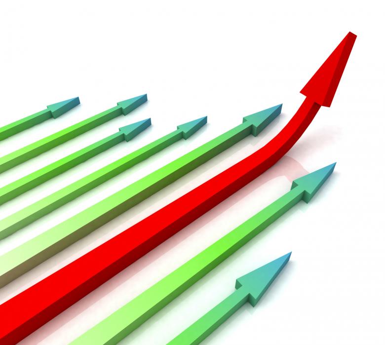Free stock image of Red Right Arrow Ahead Shows Growth created by Stuart Miles