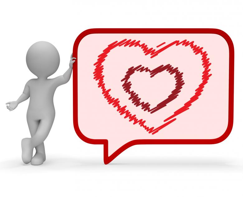 Free stock image of Heart Speech Bubble Represents Valentine Day 3d Rendering created by Stuart Miles