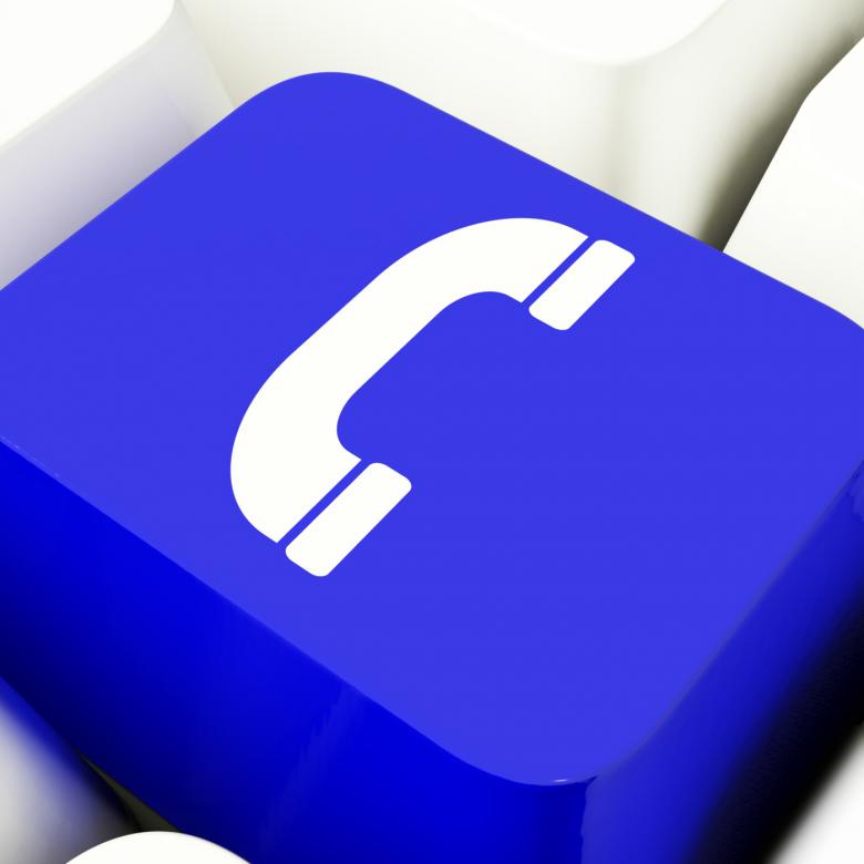 Free stock image of Handset Icon Computer Key In Blue For Helpdesk Or Assistance created by Stuart Miles