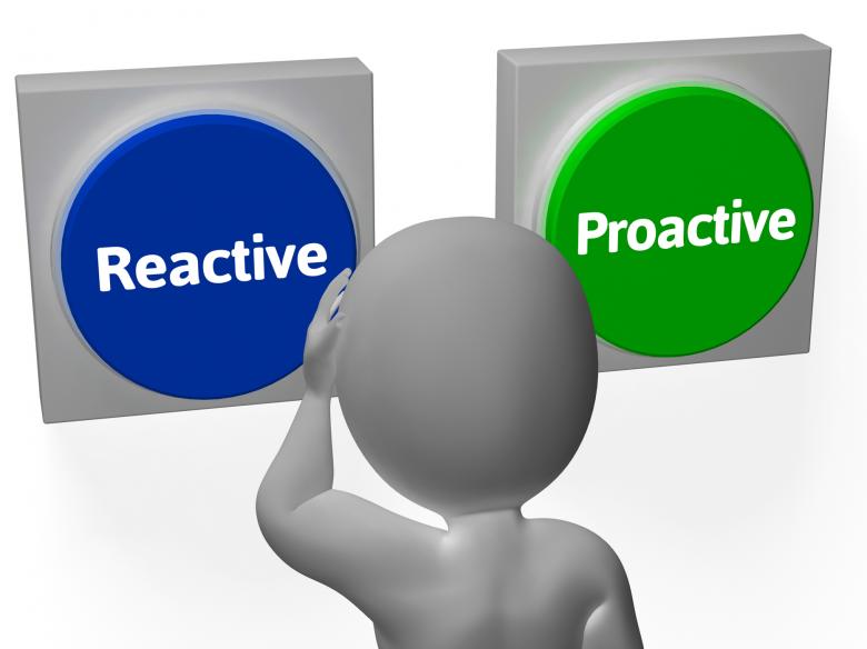 Free stock image of Reactive Proactive Buttons Show Taking Charge Or Inaction created by Stuart Miles