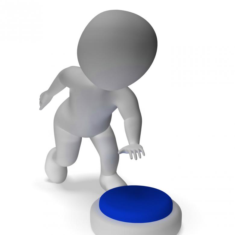 Free stock image of Button Pushed By 3d Man Meaning Start Or Control created by Stuart Miles