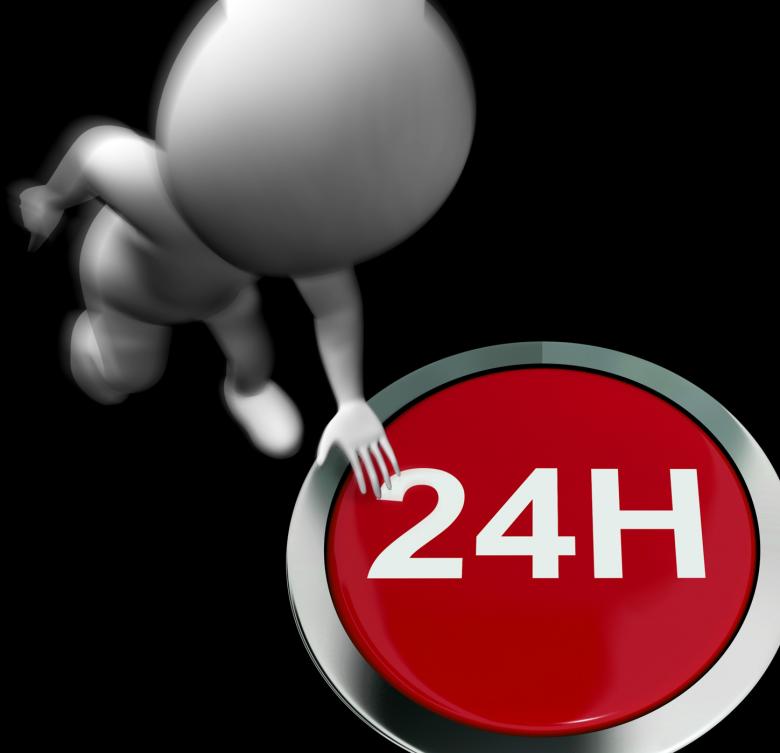 Free stock image of Twenty Four Hours Pressed Shows Open 24H created by Stuart Miles