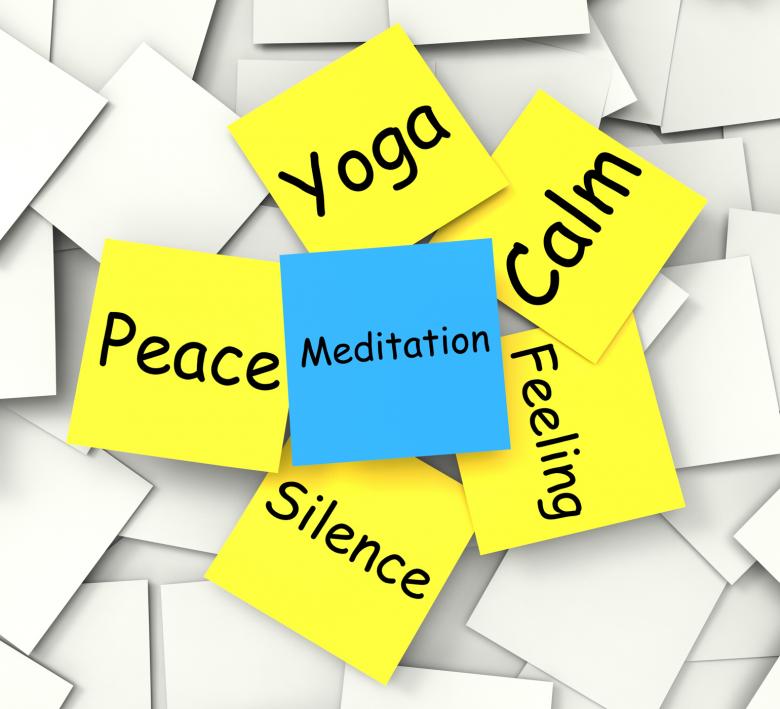 Free stock image of Meditation Post-It Note Shows Relaxation And Enlightenment created by Stuart Miles