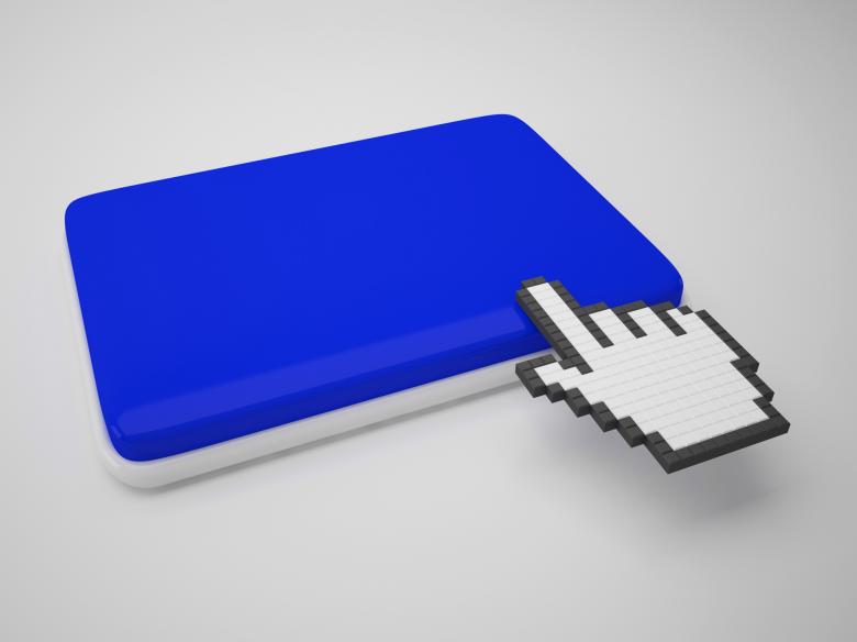 Free stock image of Cursor Hand On Key Background Shows Blank Copyspace Click Here created by Stuart Miles