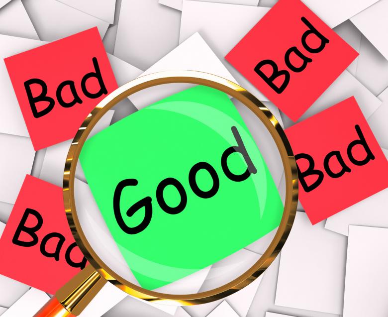 Free stock image of Good Bad Post-It Papers Mean Acceptable Or Unacceptable created by Stuart Miles