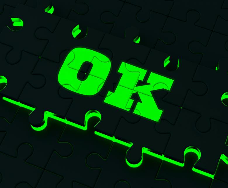 Free stock image of Ok Puzzle Shows Approved Positive Correct Okay Or Passed created by Stuart Miles