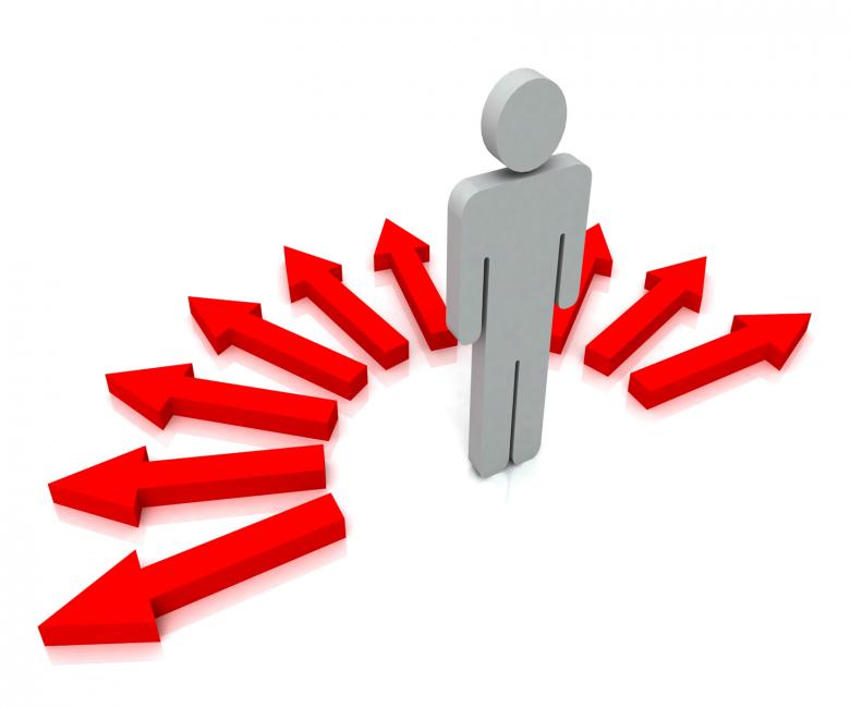 Free stock image of Person With Red Arrows Shows Many Choices created by Stuart Miles