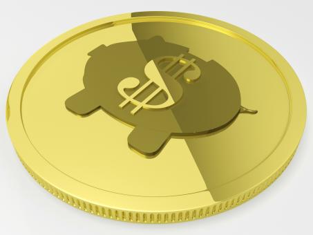 Free Stock Photo of Dollar Piggy Coin Showing American Currency