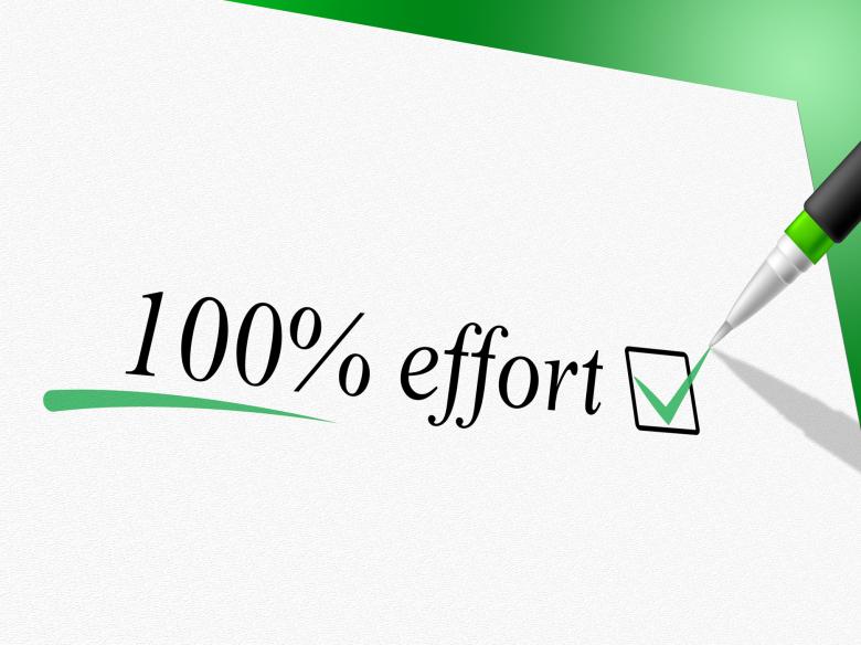 Free stock image of Hundred Percent Effort Shows Hard Work And Completely created by Stuart Miles