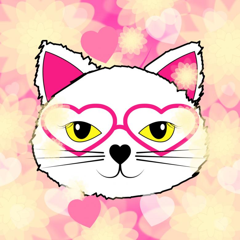 Free stock image of Hearts Cat Represents Valentine Day And Felines created by Stuart Miles