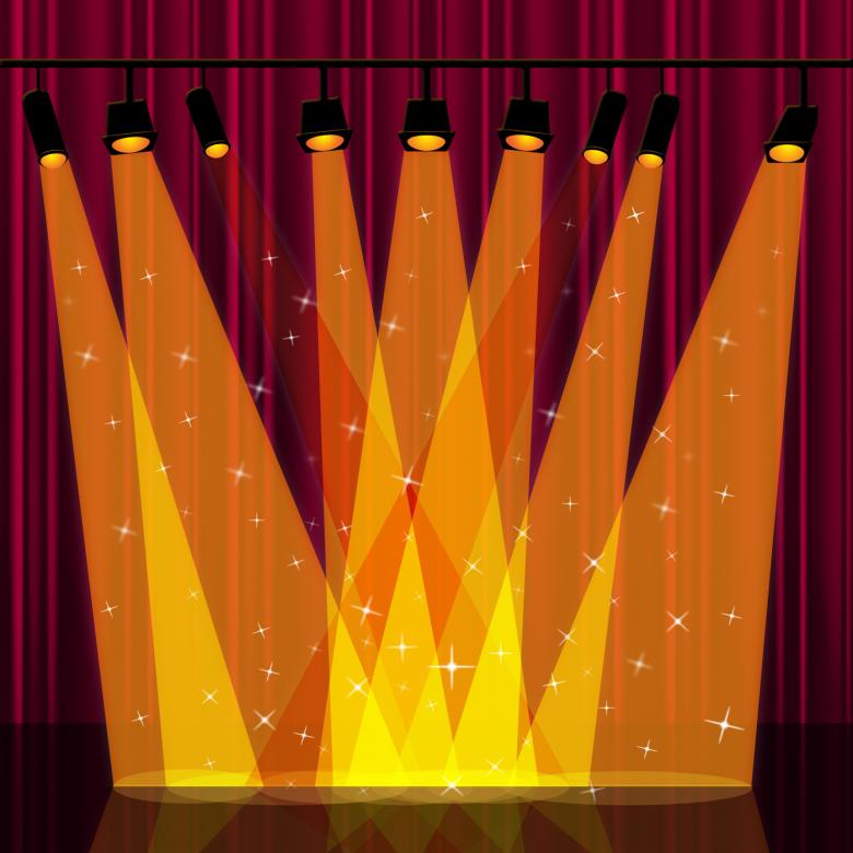 Free stock image of Background Spotlight Indicates Stage Lights And Backdrop created by Stuart Miles