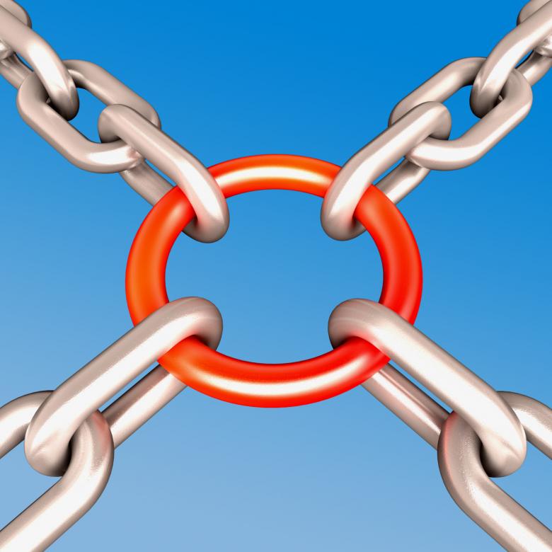 Free stock image of Red Chain Link Shows Strength Security created by Stuart Miles