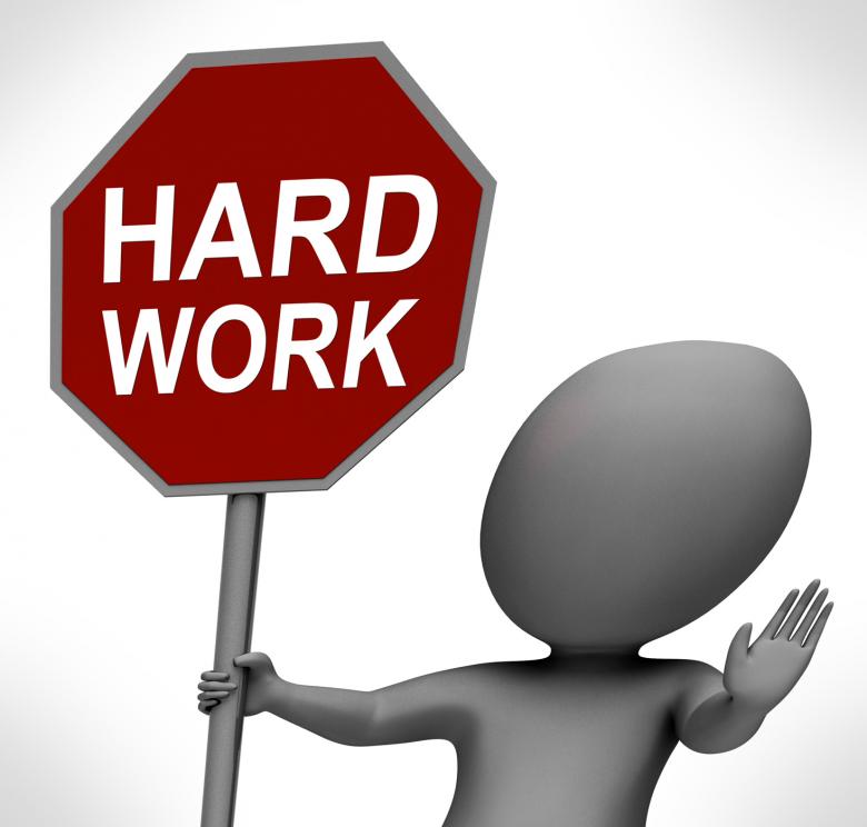 Free stock image of Hard Work Red Stop Sign Shows Stopping Difficult Working Labour created by Stuart Miles