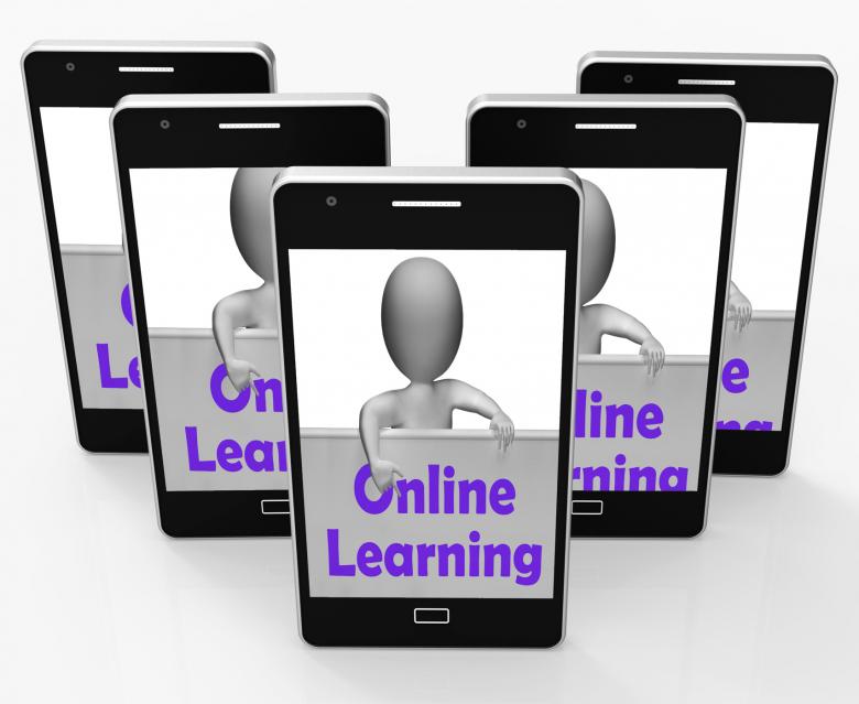 Free stock image of Online Learning Sign Phone Means E-Learning And Internet Courses created by Stuart Miles