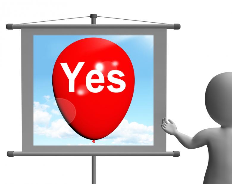 Free stock image of Yes Sign Means Affirmative Approval and Certainty created by Stuart Miles
