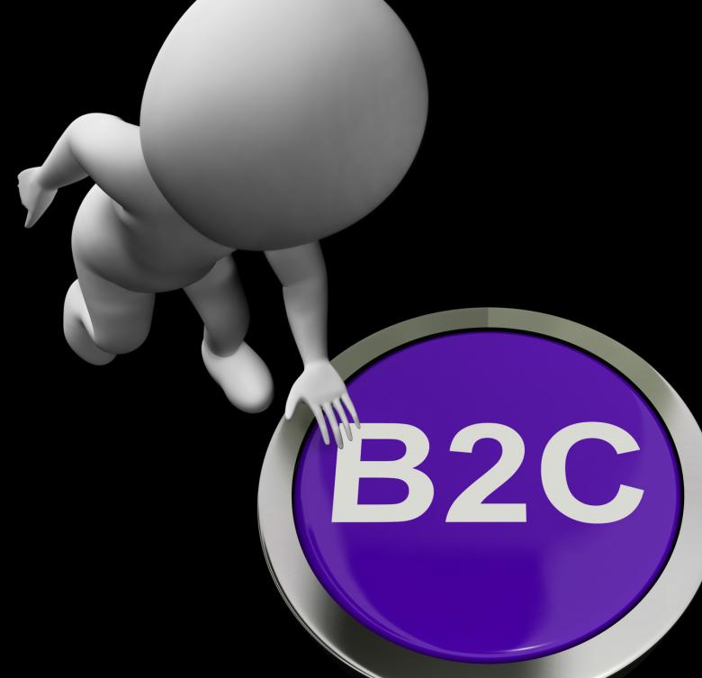 Free stock image of B2C Button Shows Company Customers And Trading created by Stuart Miles