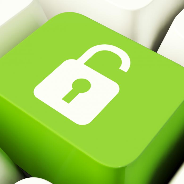 Free stock image of Unlocked Padlock Computer Key In Green Showing Access Or Protection created by Stuart Miles