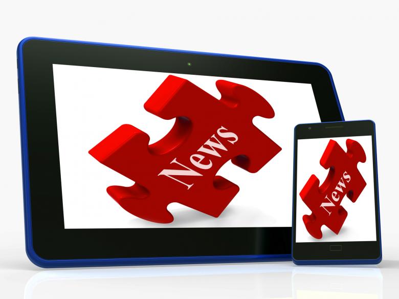 Free stock image of News Tablet Shows Read Or Watch Latest Updates On Web created by Stuart Miles