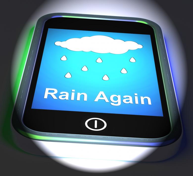 Free stock image of Rain Again On Phone Displays Wet Miserable Weather created by Stuart Miles