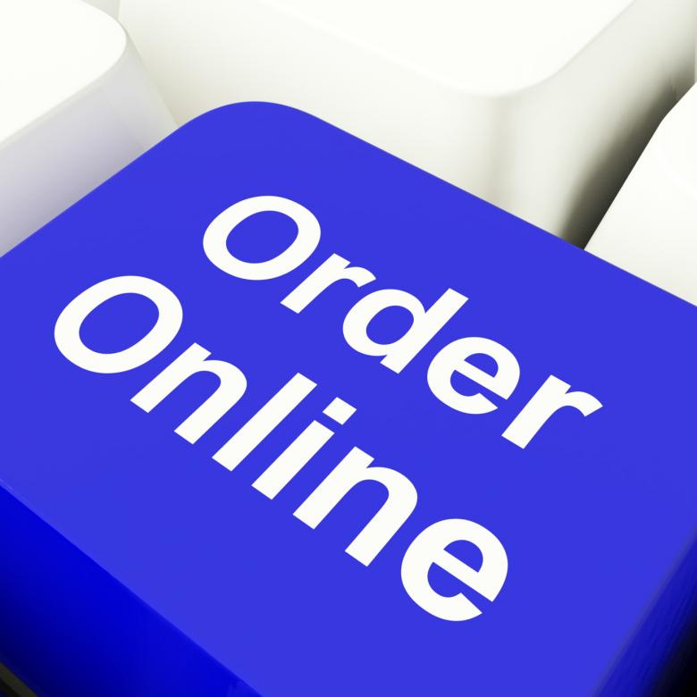Free stock image of Order Online Computer Key In Blue For Buying On The Web created by Stuart Miles