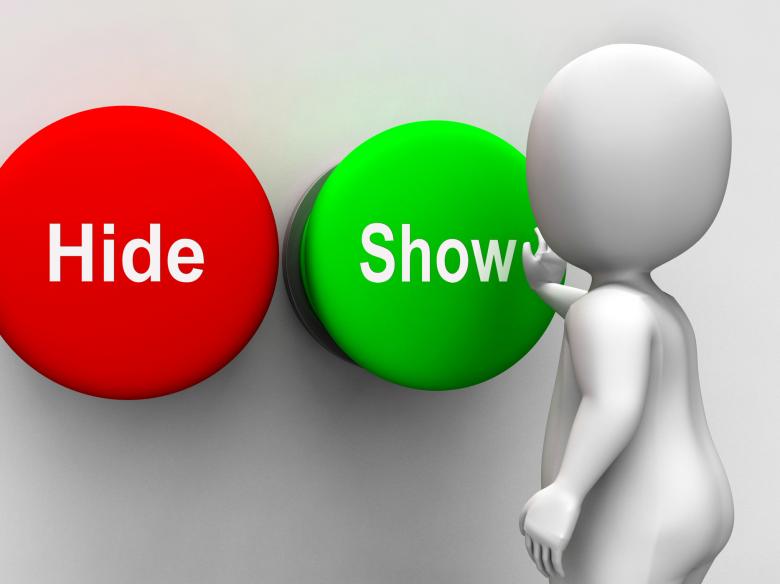 Free stock image of Hide Show Buttons Means Seek Find Look Discover created by Stuart Miles