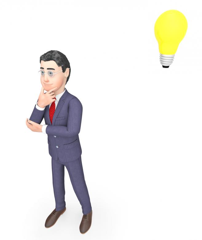 Free stock image of Idea Lightbulb Means Think About It And Businessman 3d Rendering created by Stuart Miles