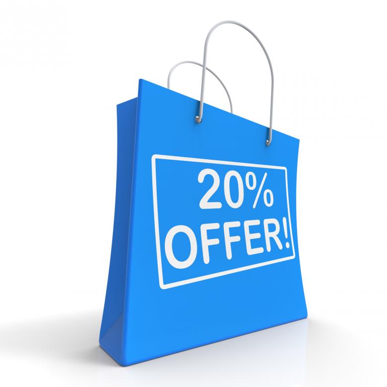 Free stock image of Twenty Percent Off Shows Discount created by Stuart Miles